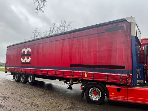 Schmitz Cargobull 3-ass schuifzeilen oplegger, Kooiaapaansl, Hefdak